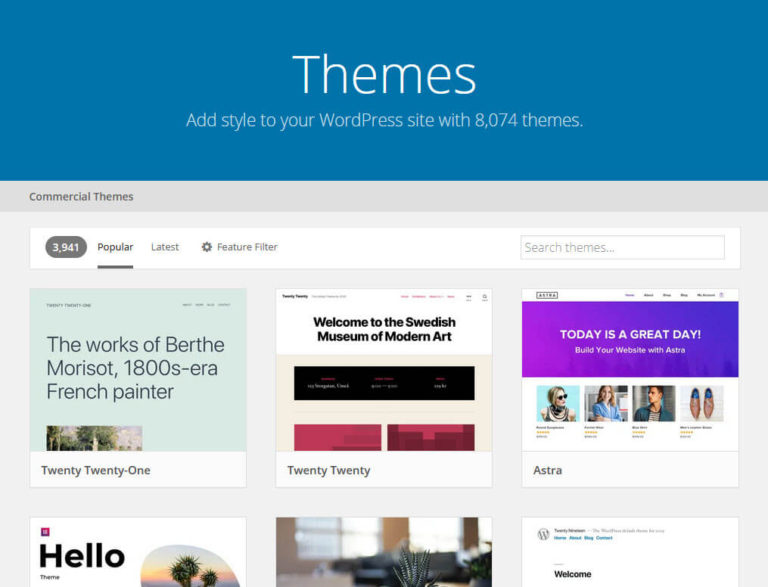 wordpress.org free theme directory